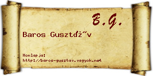 Baros Gusztáv névjegykártya
