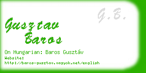 gusztav baros business card